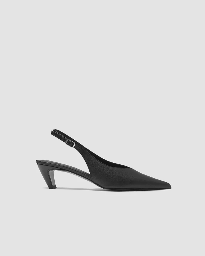 BOHEMA Damen vegan Pumps Kitten Heels Spitz Zulaufend Schwarz