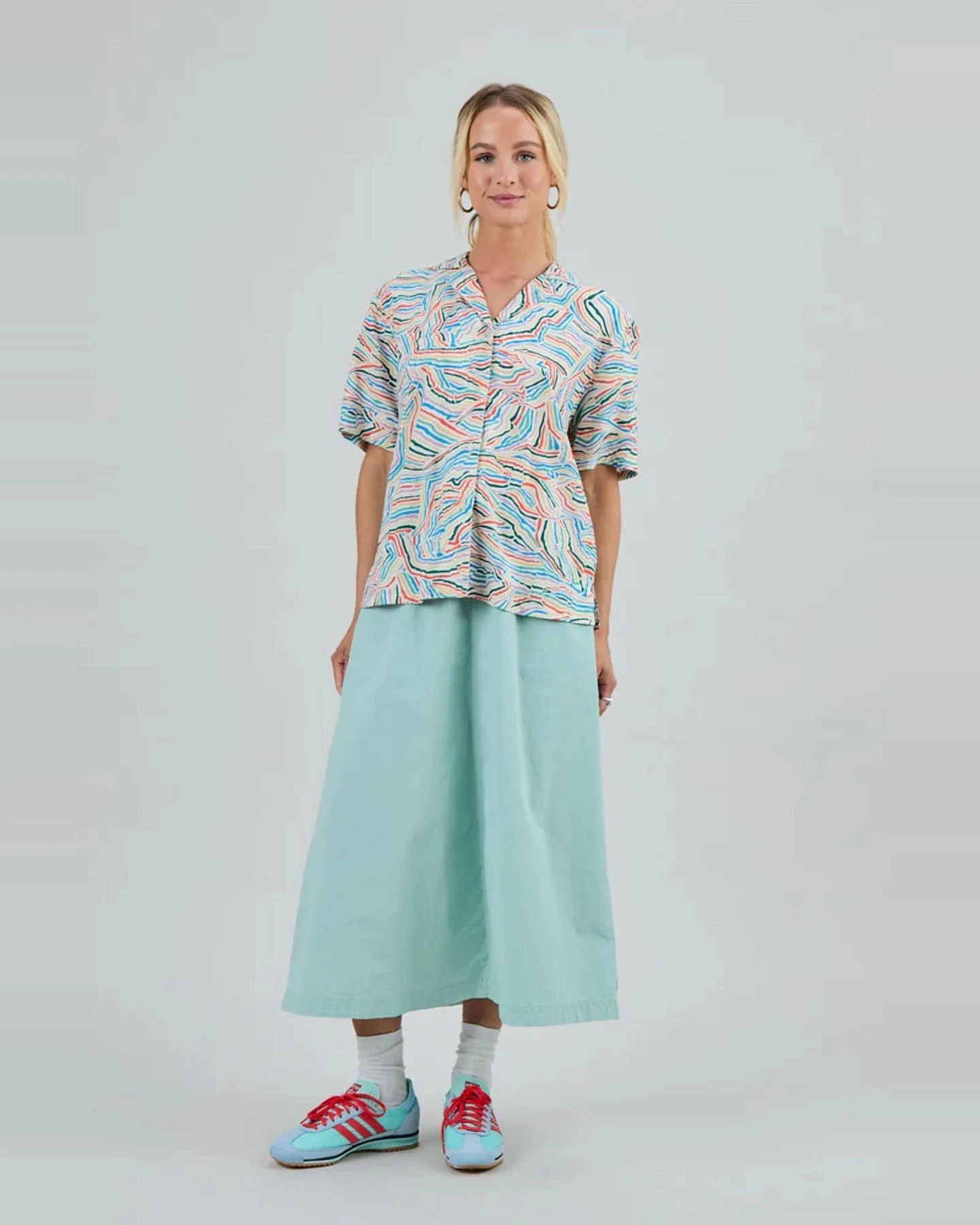 Bluse Messy Stripes Aloha Blau – Ansicht 3