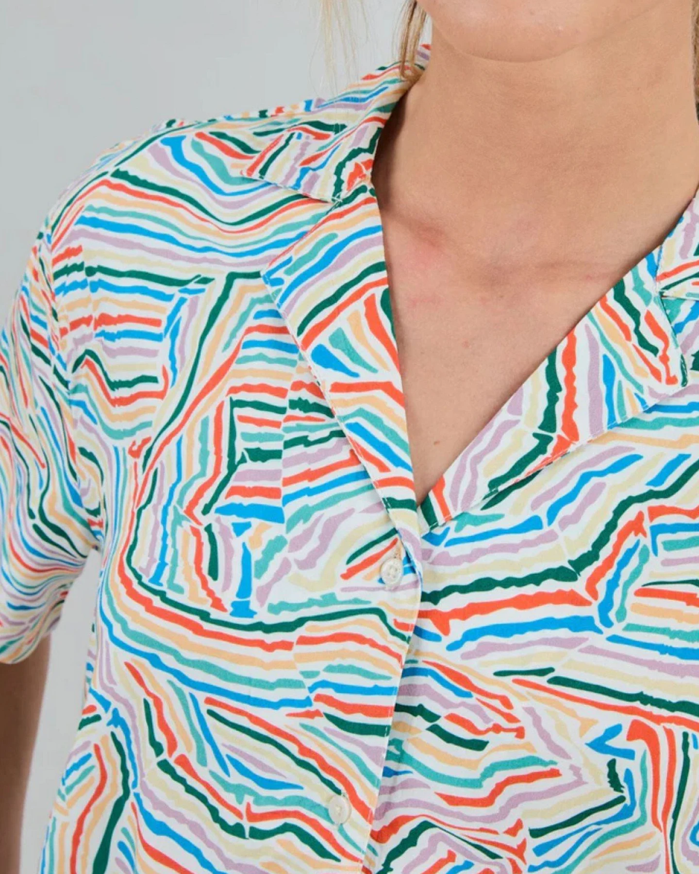 Bluse Messy Stripes Aloha Blau – Ansicht 6