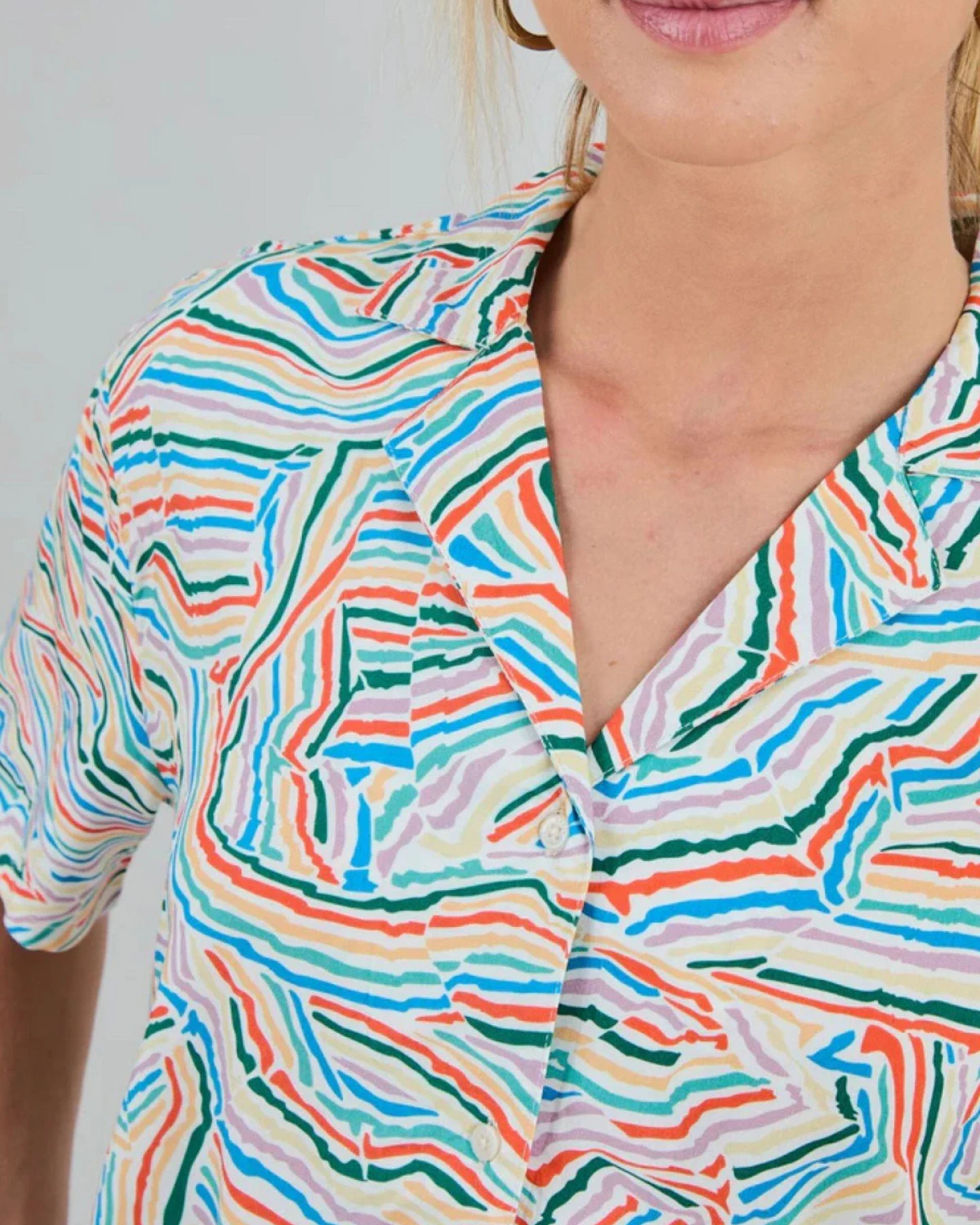 Bluse Messy Stripes Aloha Blau – Ansicht 4