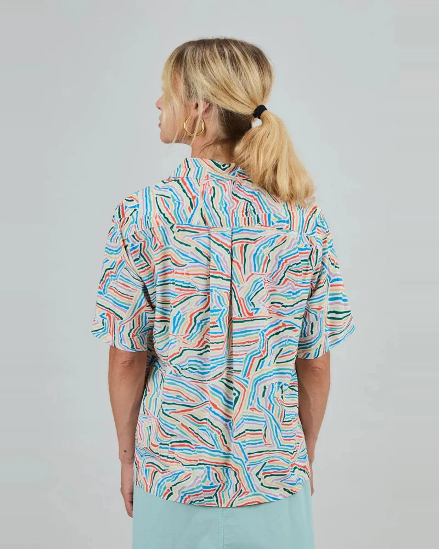 Bluse Messy Stripes Aloha Blau – Ansicht 2