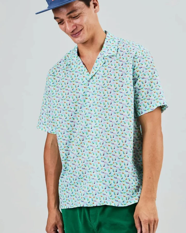 Hemd Marbles Aloha Shirt Blau