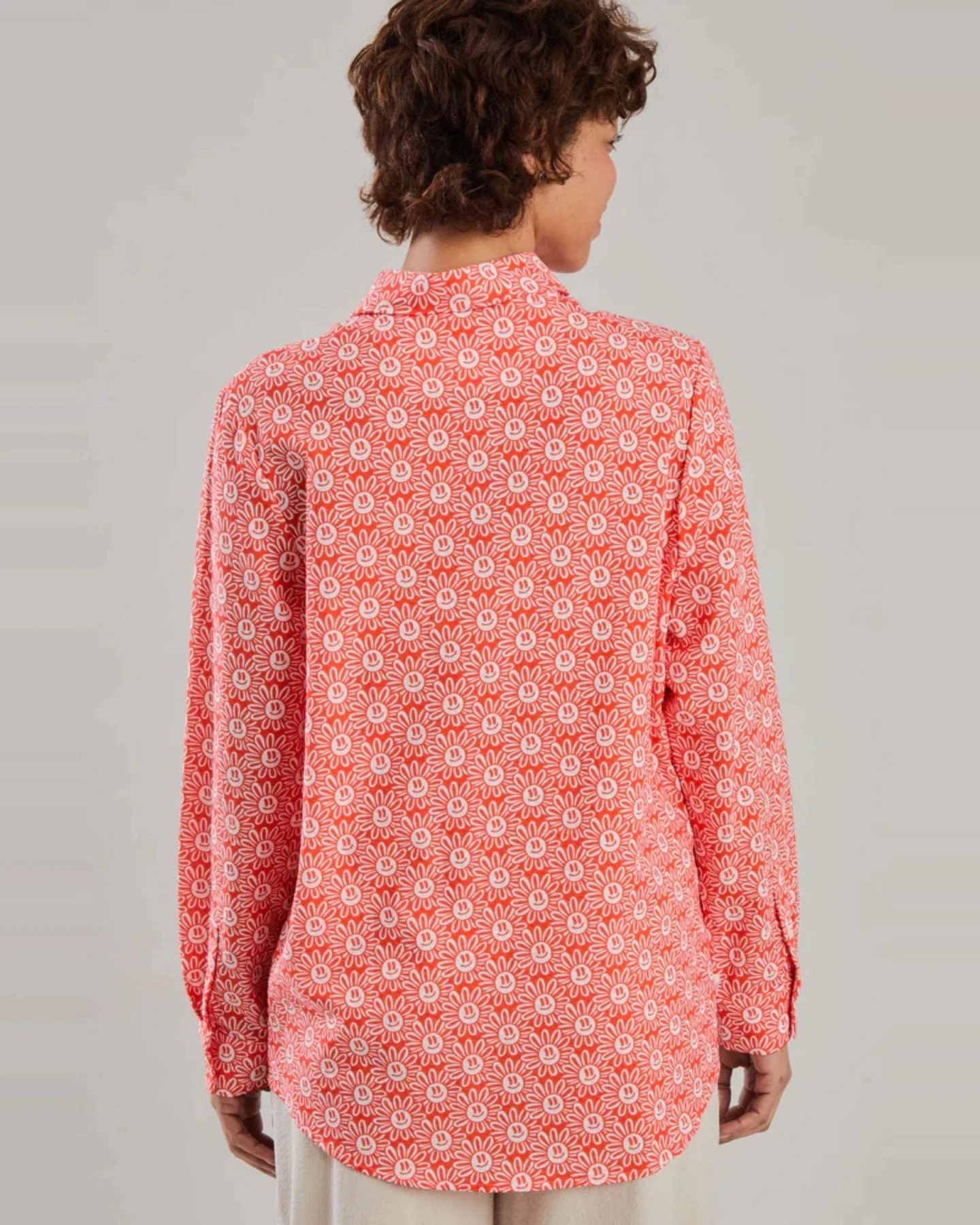 Bluse Asis Percales Daisy Rot – Ansicht 2