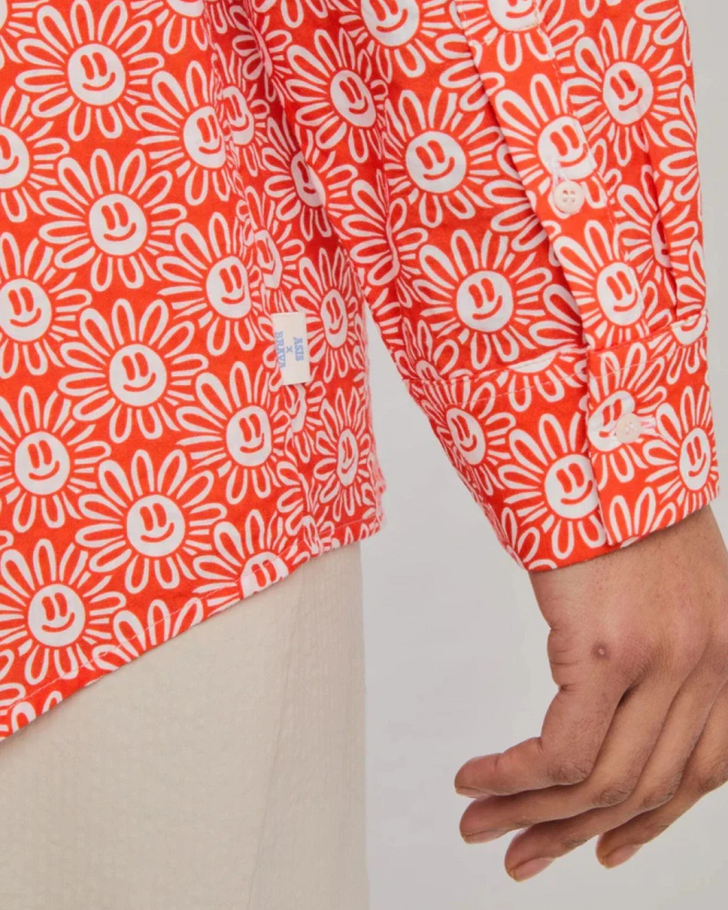 Bluse Asis Percales Daisy Rot – Ansicht 3