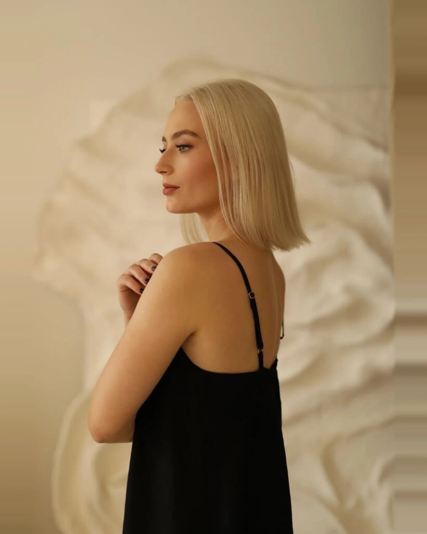 Amber Linen Damen vegan Kleid Sperlonga Schwarz – Ansicht 2
