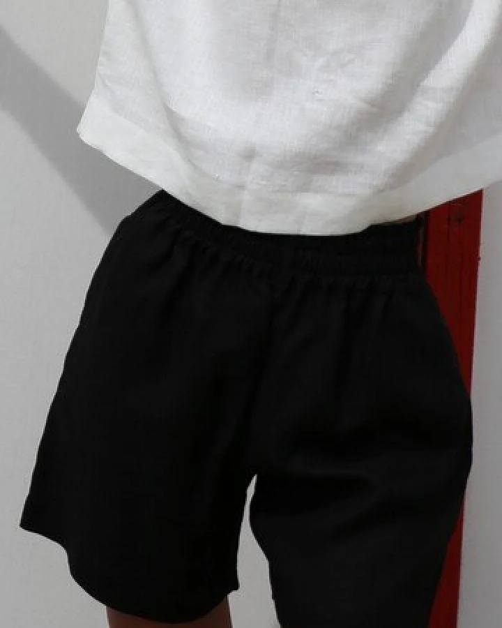 Amber Linen Damen vegan Shorts Positano Schwarz