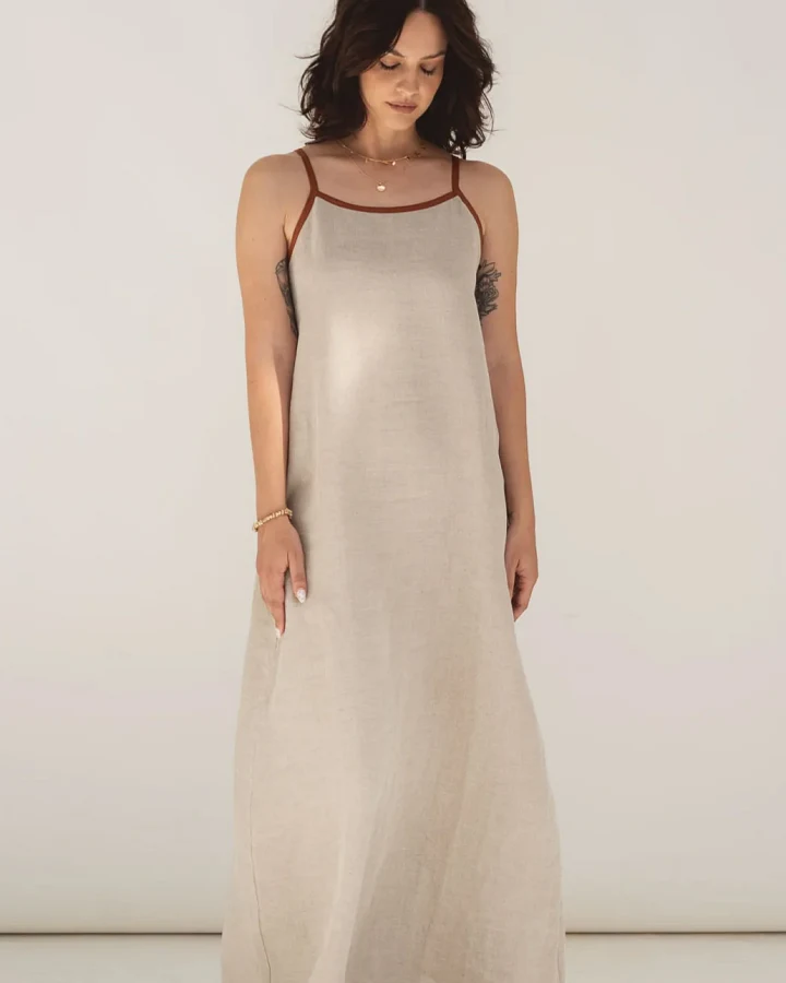 Näz Damen vegan Kleid Eline Beige