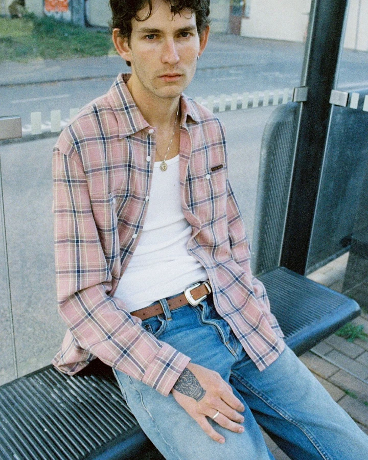 Hemd Julian Worker Checked Pink