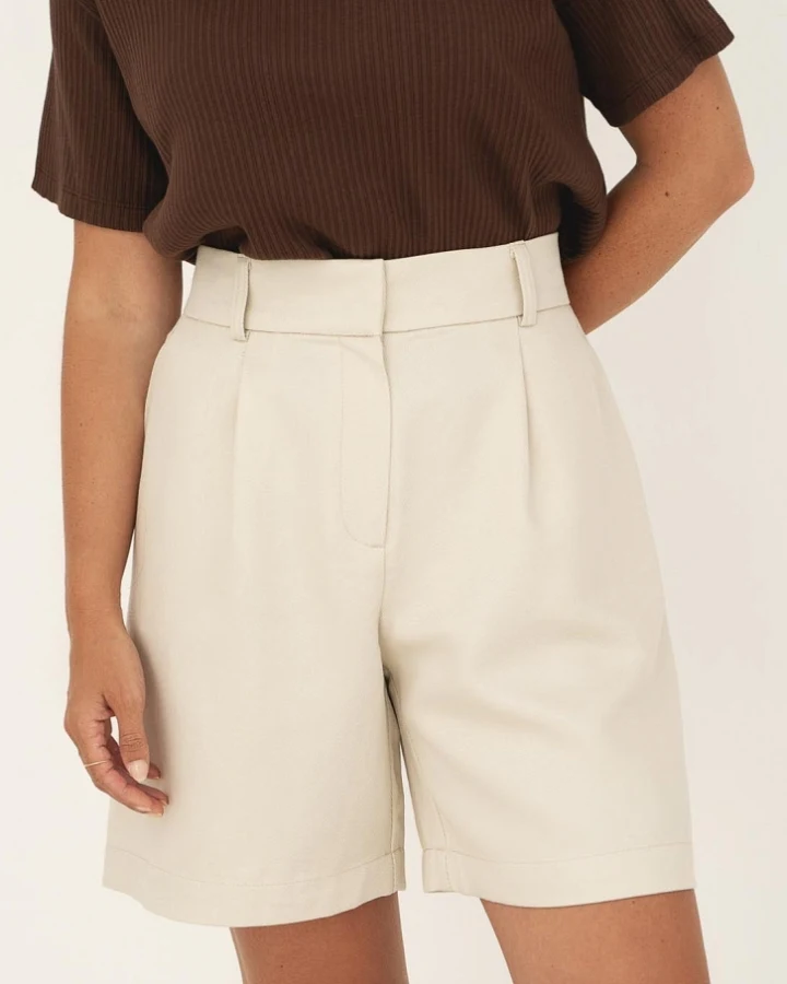 Näz Damen vegan Kurze Hosen Elise White