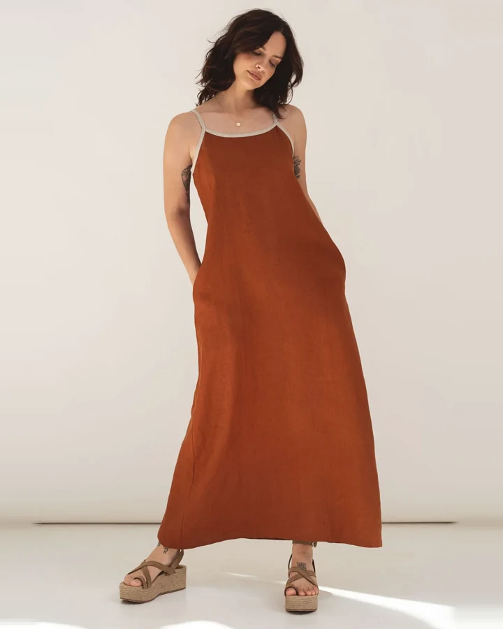 Näz Damen vegan Kleid Eline Terracotta