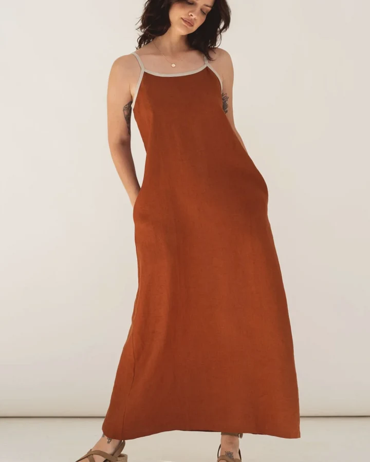 Näz Damen vegan Kleid Eline Terracotta