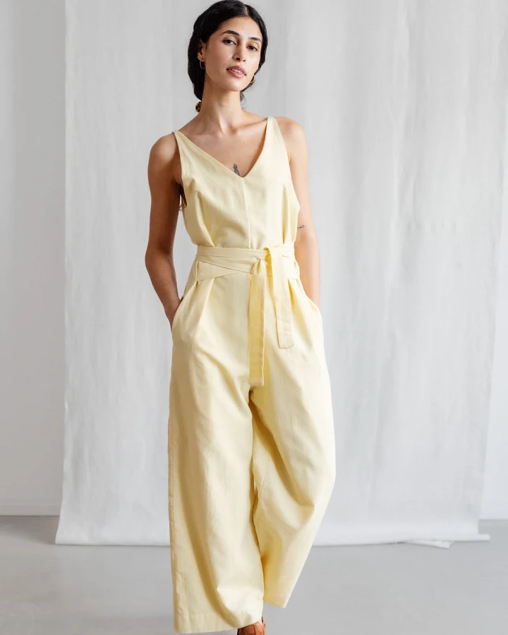 Jyoti Fair Works Damen vegan Jumpsuit Parva Zitronengelb