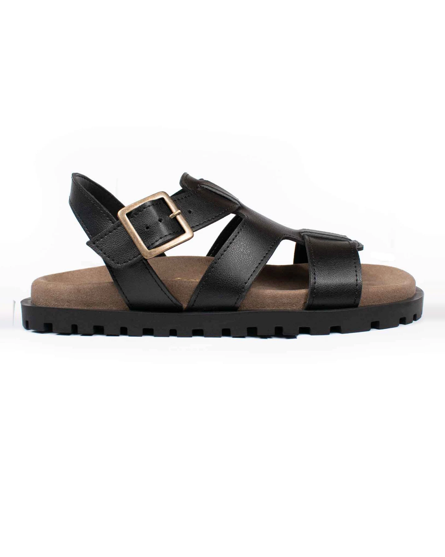 Will's Vegan Store Damen vegan Sandalen Gladiator Footbed Schwarz – Ansicht 2