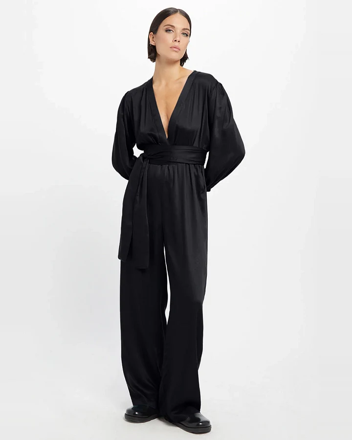 Neu Nomads Damen vegan Jumpsuit Jolene Schwarz