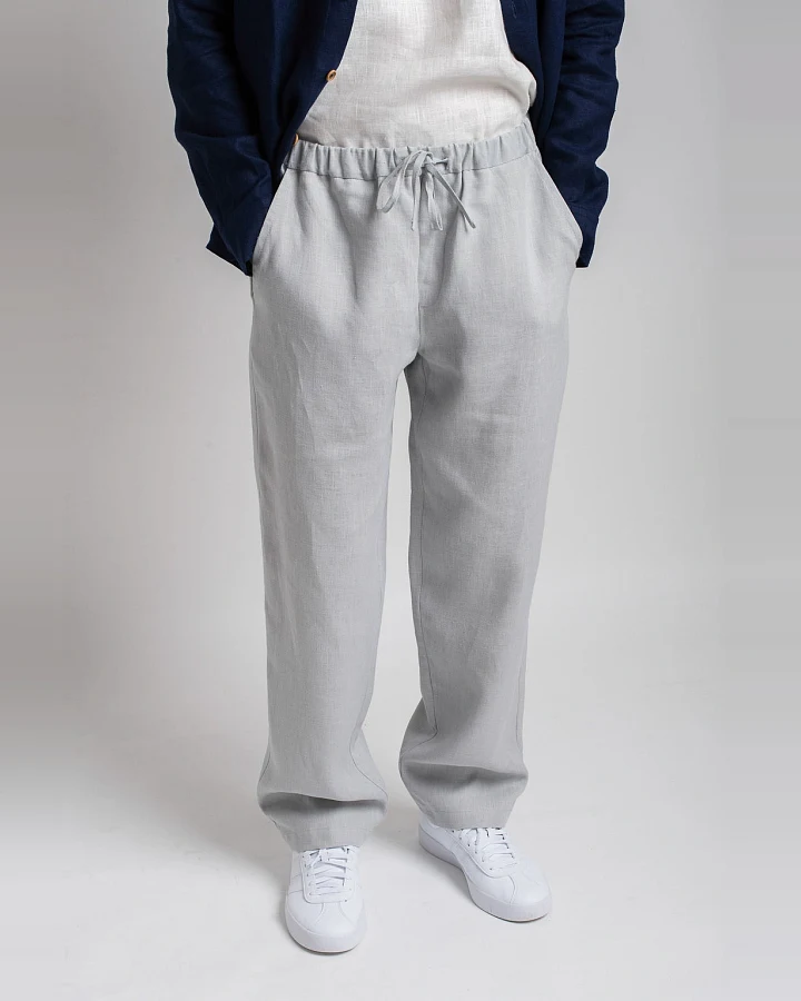 Amber Linen Herren vegan Hose Florida Grau