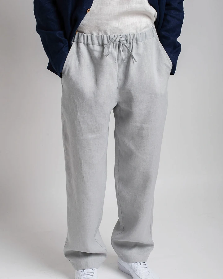 Amber Linen Herren vegan Hose Florida Grau