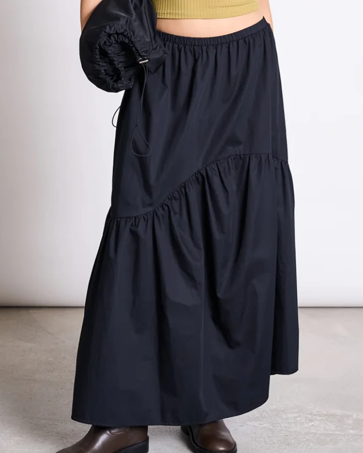 JAN 'N JUNE Damen vegan Maxirock Alca Schwarz