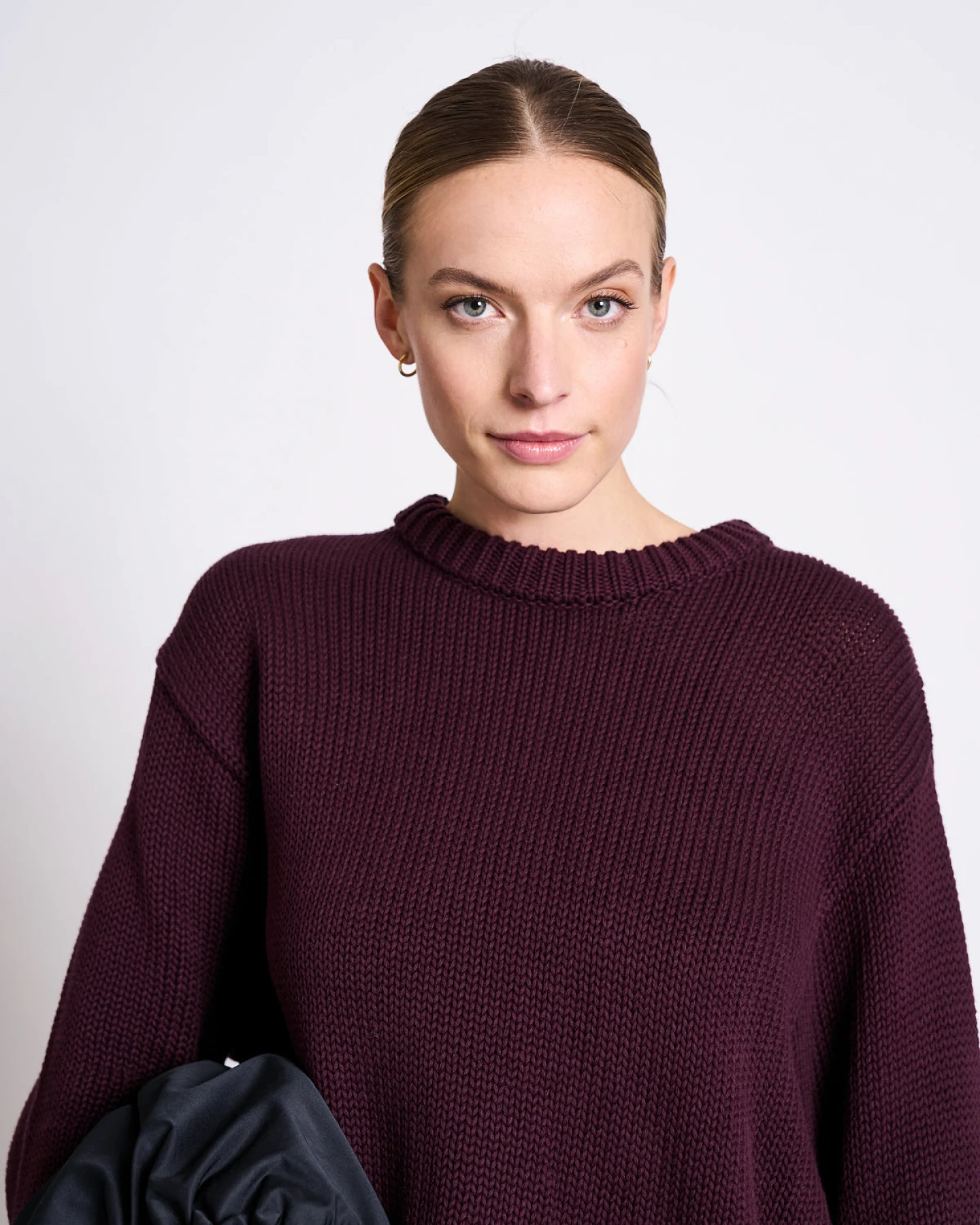 JAN 'N JUNE Damen vegan Pullover Sona Kirschlack Rot – Ansicht 2