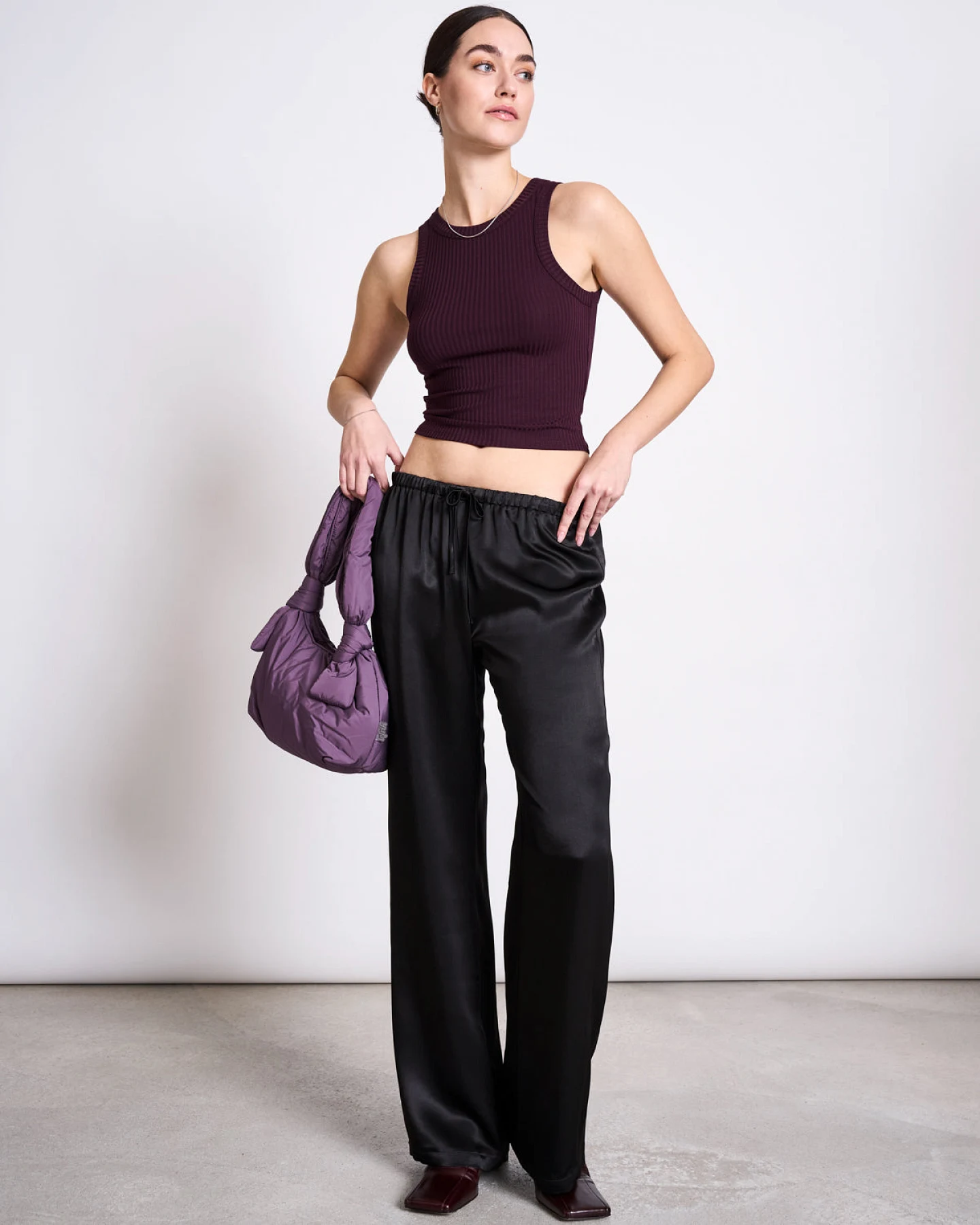 JAN 'N JUNE Damen vegan Tank Top Rib Porto Cherry Lacquer – Ansicht 2