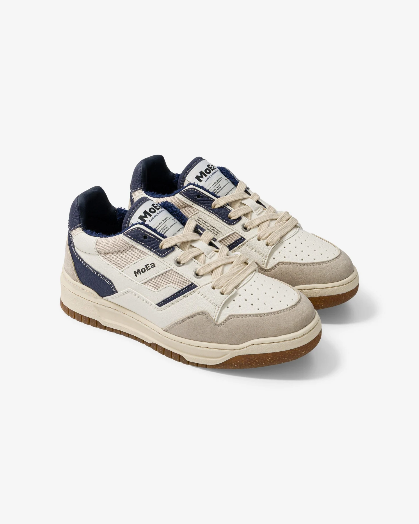 MoEa Herren vegan Sneaker Gen2 Mushroom Weiß & Blau – Ansicht 2
