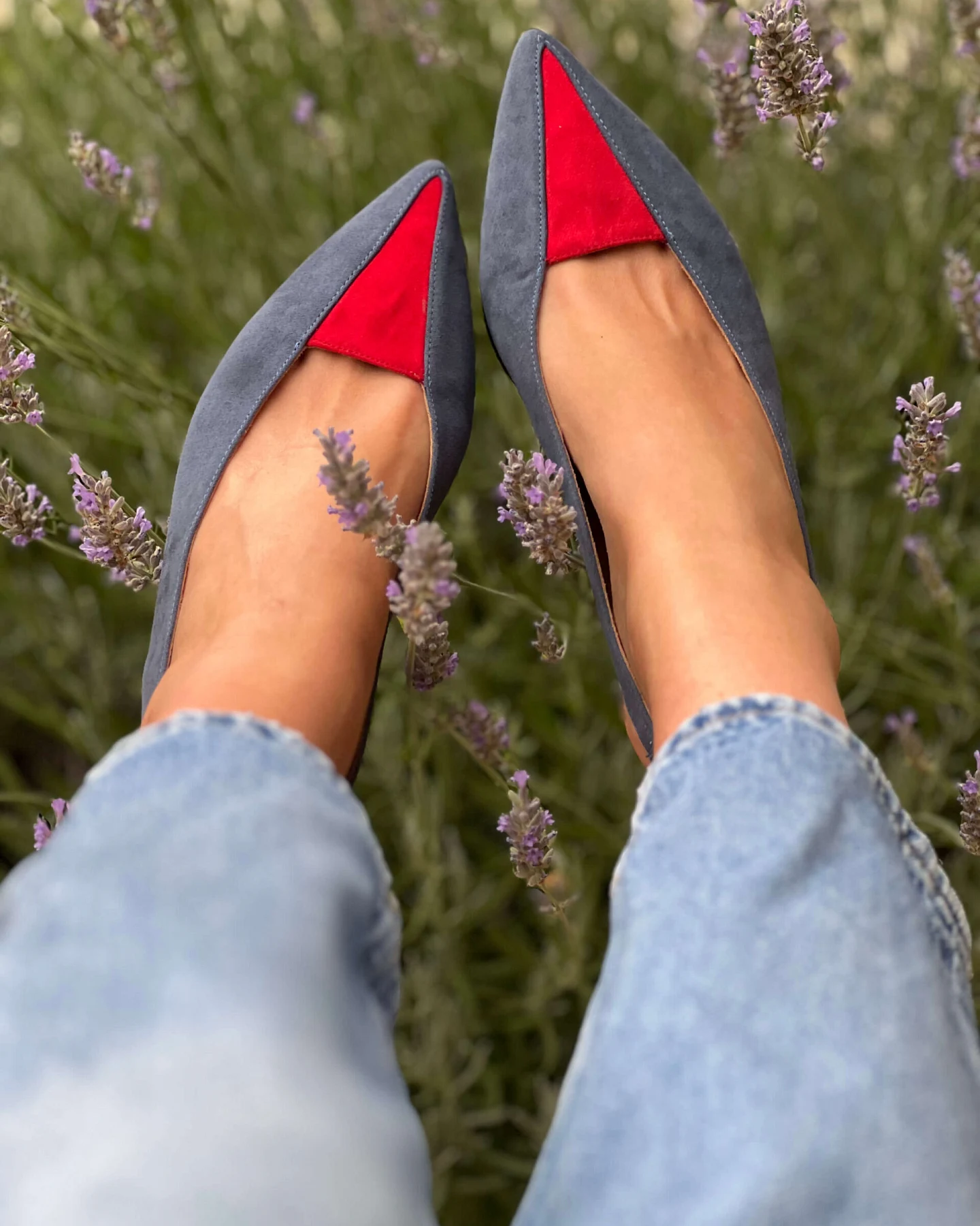Momoc Damen vegan Sandalen Slingback Luna Petrol Blau & Rot – Ansicht 2