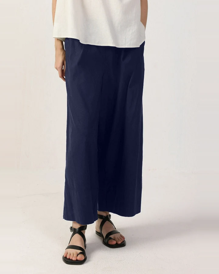 Neu Nomads Damen vegan Hose Brisa Cropped Mitternachtsblau