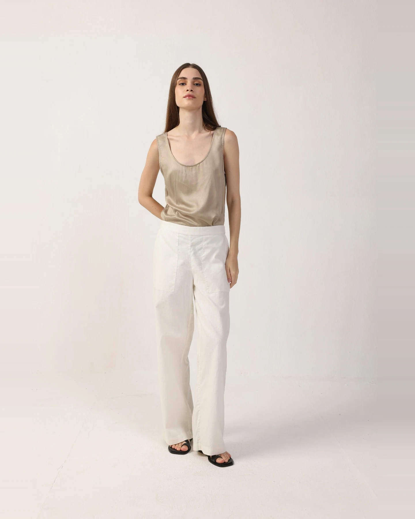 Neu Nomads Damen vegan Hose Blythe White – Ansicht 2