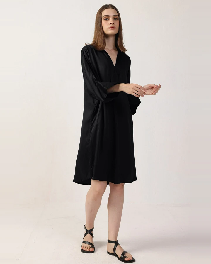 Neu Nomads Damen vegan Kleid Kimono Schwarz