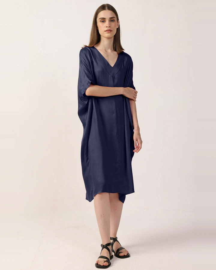 Neu Nomads Damen vegan Kleid Kaftan Francine Mitternacht