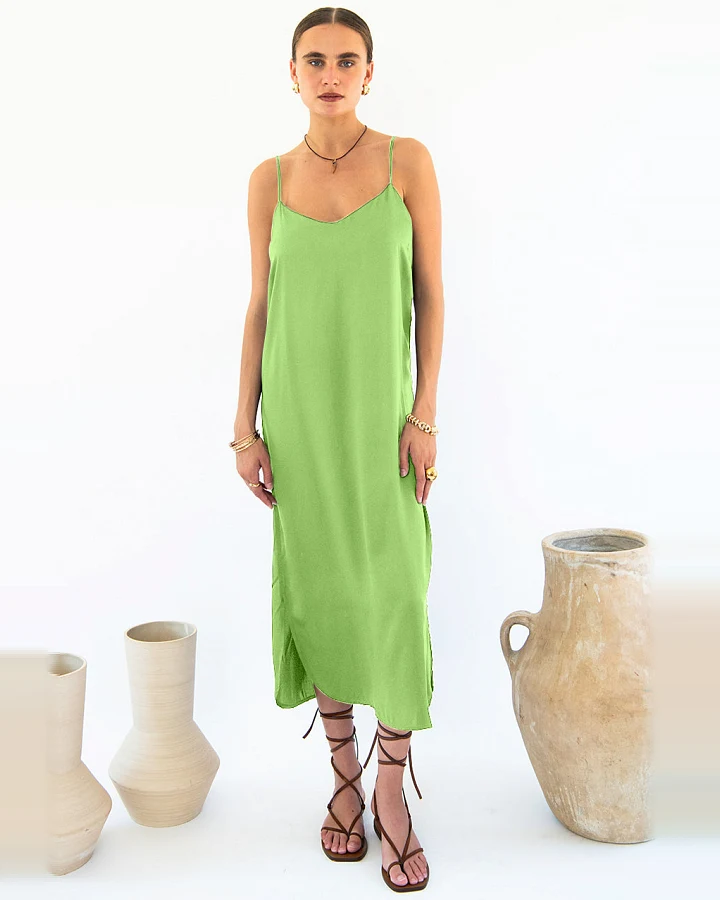 Neu Nomads Damen vegan Kleid Easy Slip Emerald
