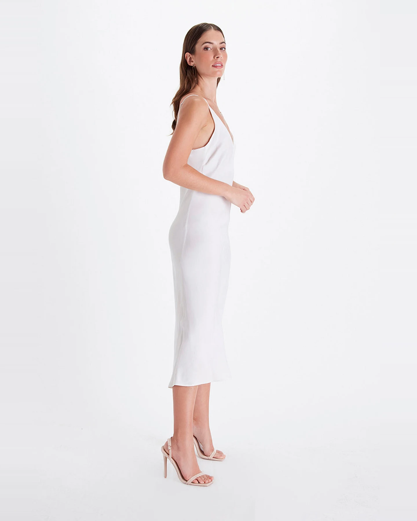 Neu Nomads Damen vegan Slip Dress Bias Schneeweiß – Ansicht 2