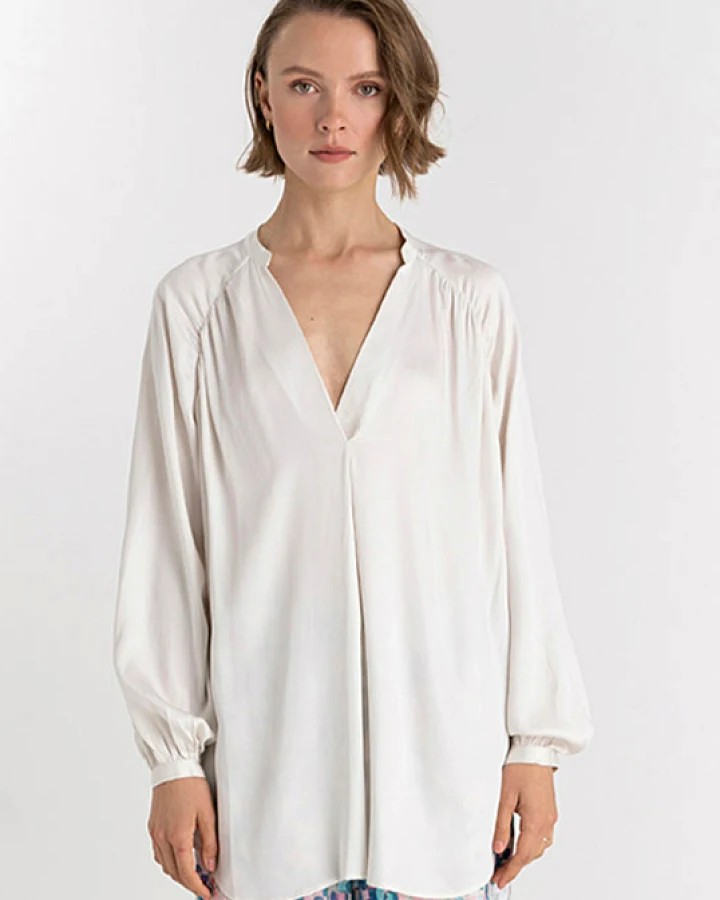Neu Nomads Damen vegan Bluse Sunita Schneeweiß