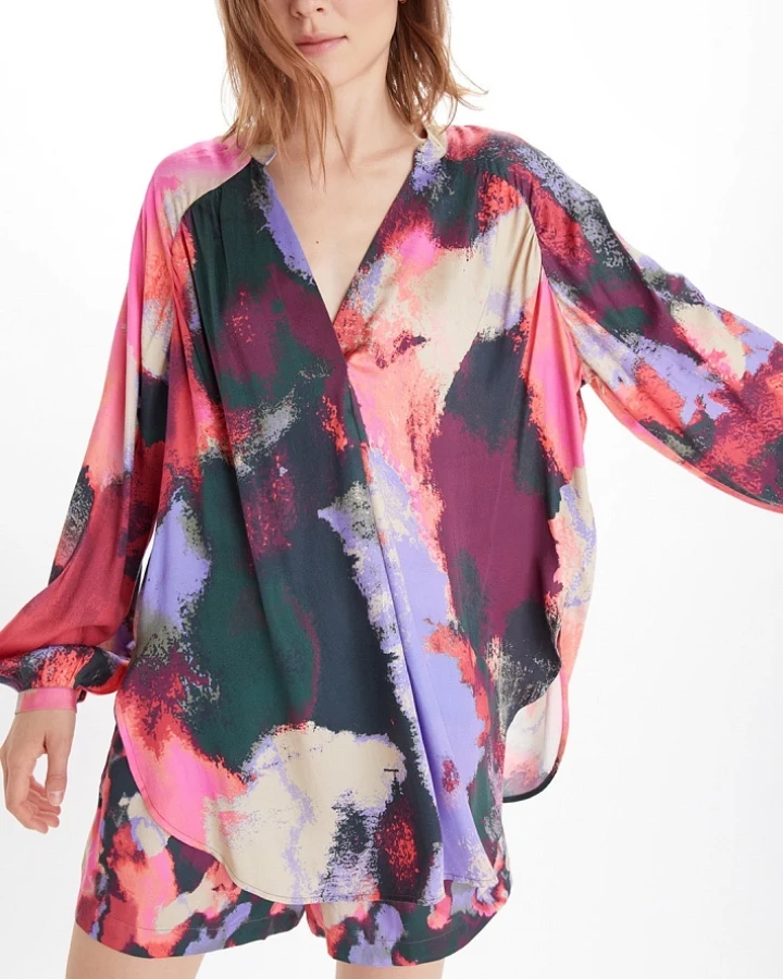 Neu Nomads Damen vegan Bluse Sunita Gem Print