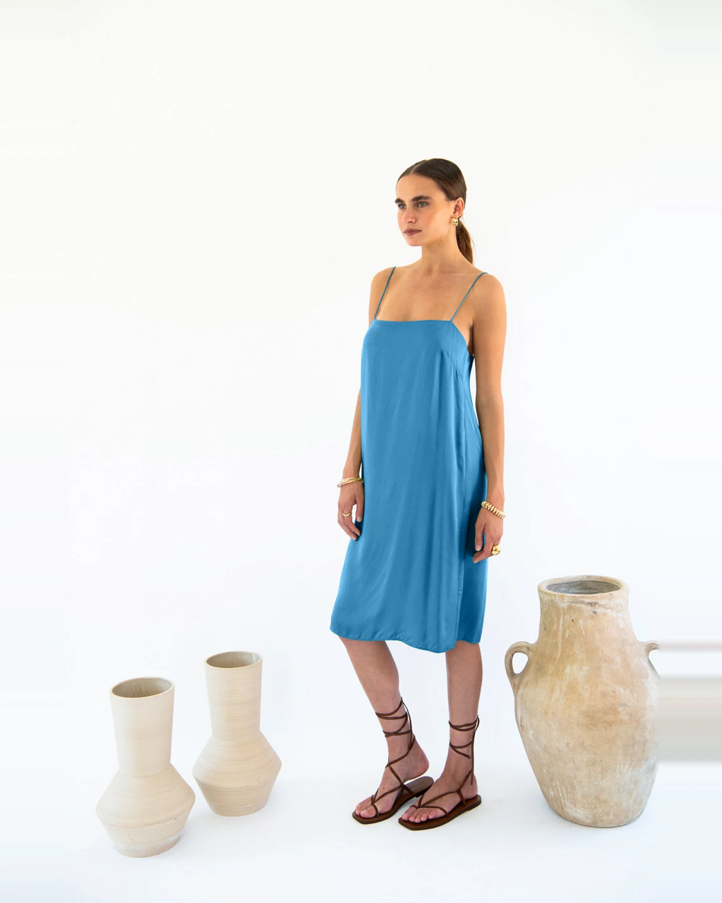 Neu Nomads Damen vegan Slip Dress Julianne Boxy Ocean – Ansicht 2