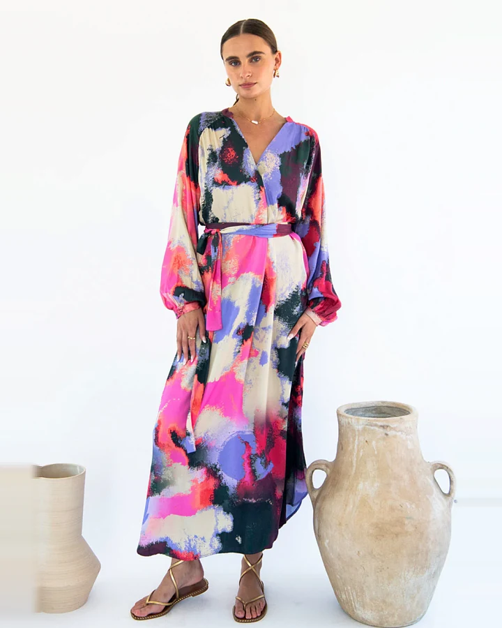 Neu Nomads Damen vegan Kleid Sunita Big Gem Print