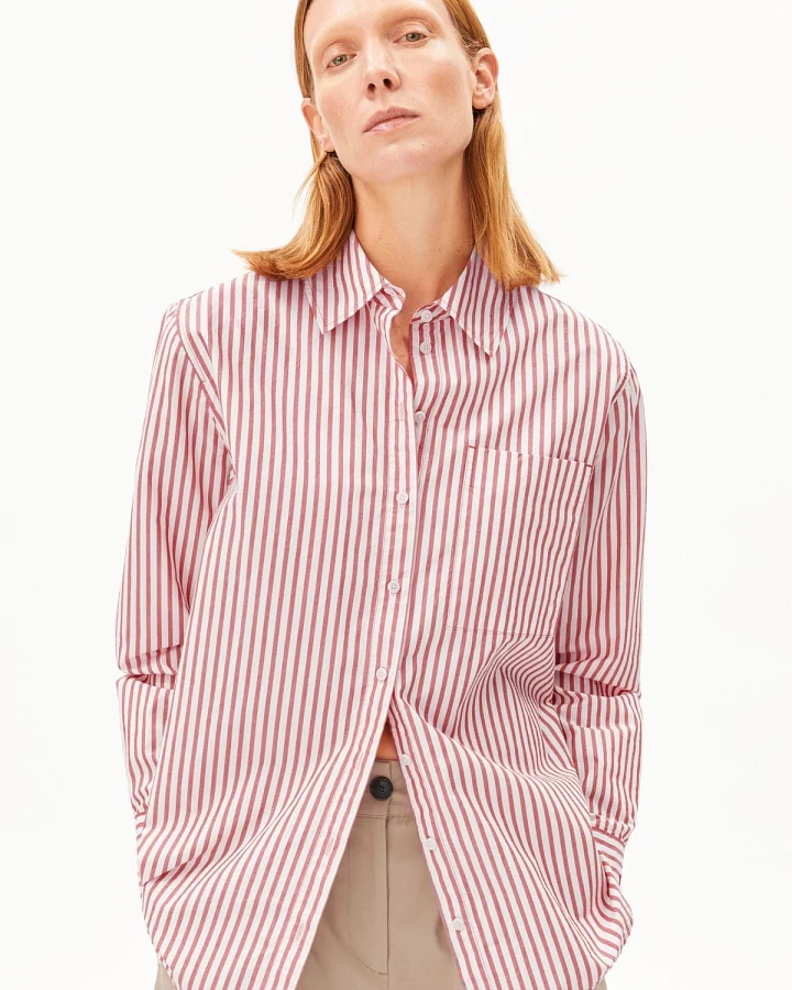 Bluse Loose Stripe Rot