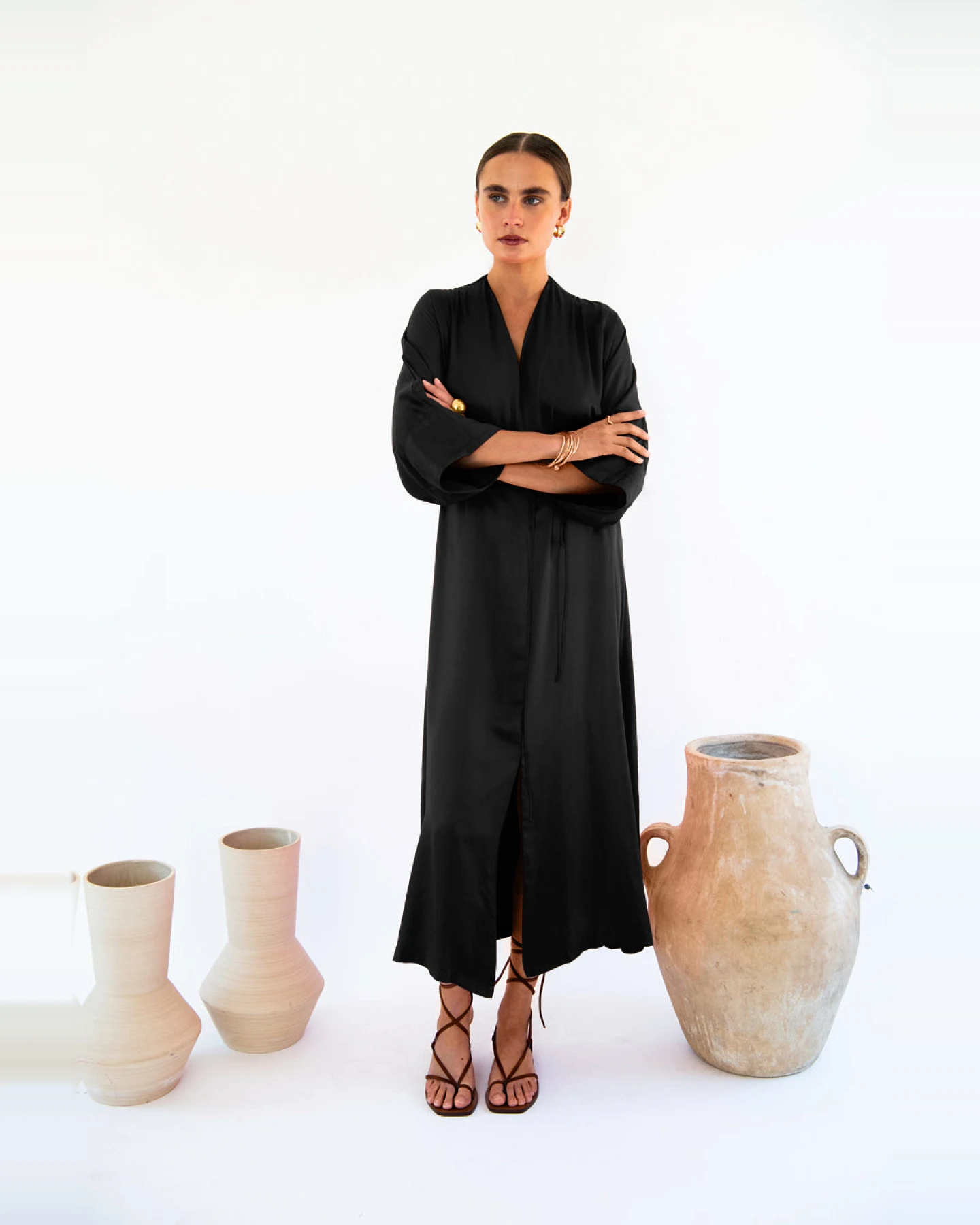 Neu Nomads Damen vegan Kleid Carmen Schwarz – Ansicht 2
