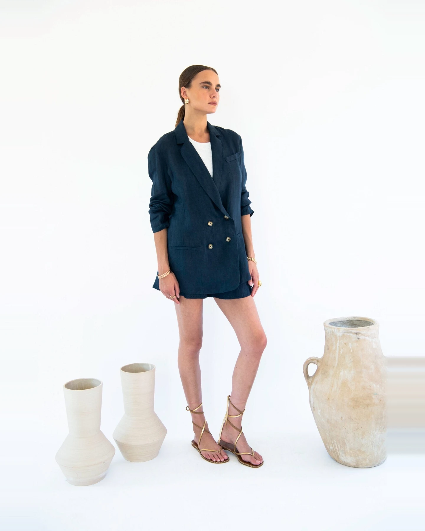 Neu Nomads Damen vegan Jacke Jane Zweireiher Mitternacht – Ansicht 2