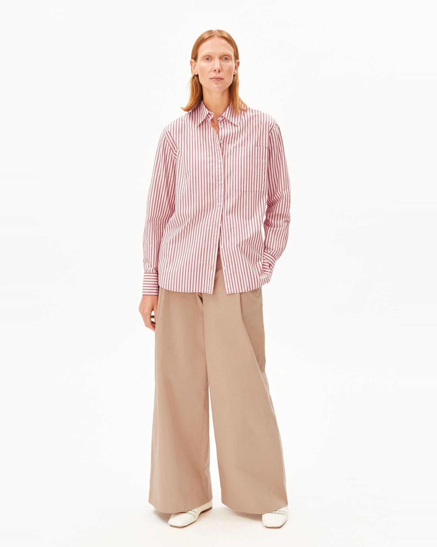 Bluse Loose Stripe Rot – Ansicht 3