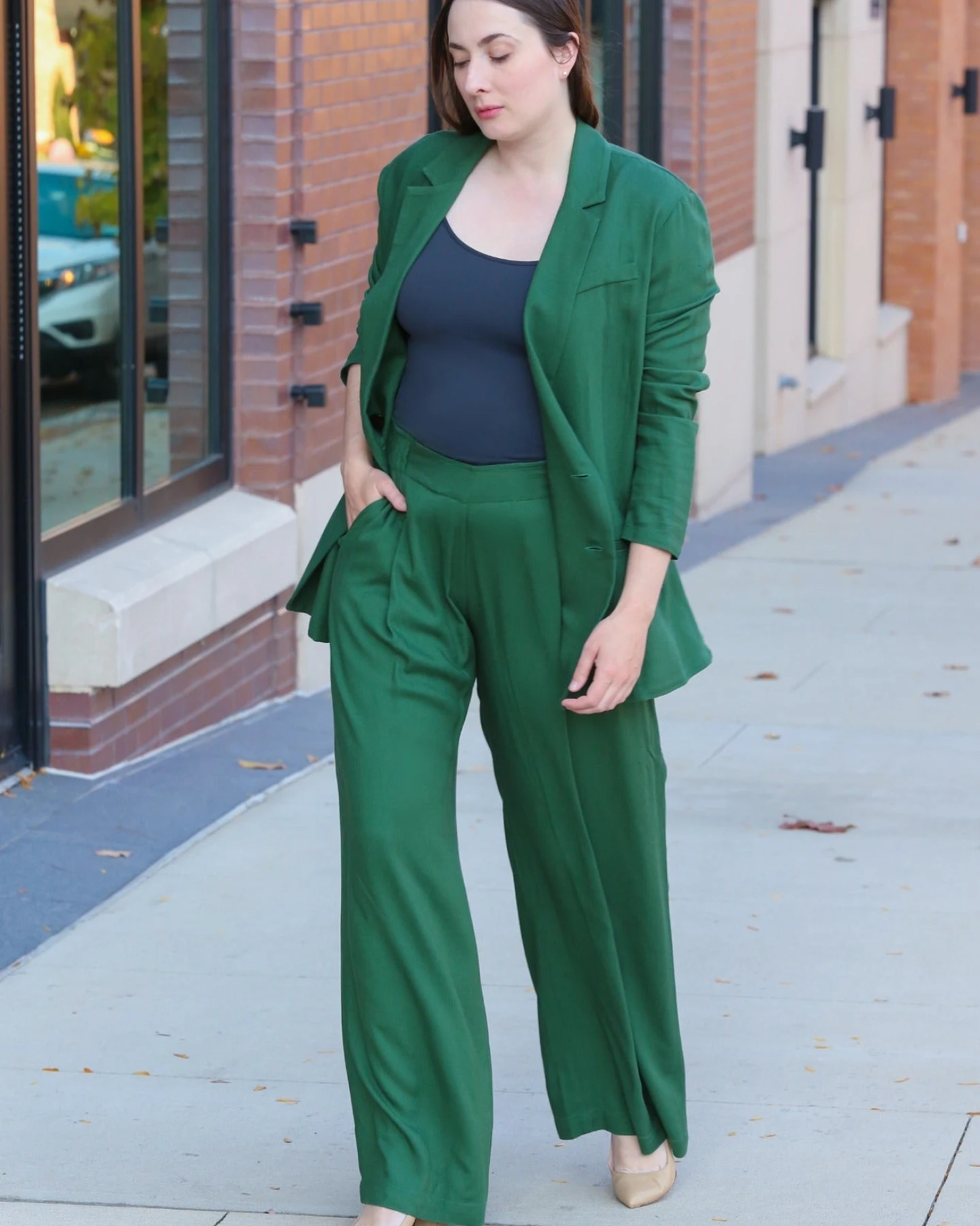Neu Nomads Damen vegan Hose Garbo Dobby Krepp Moos – Ansicht 2