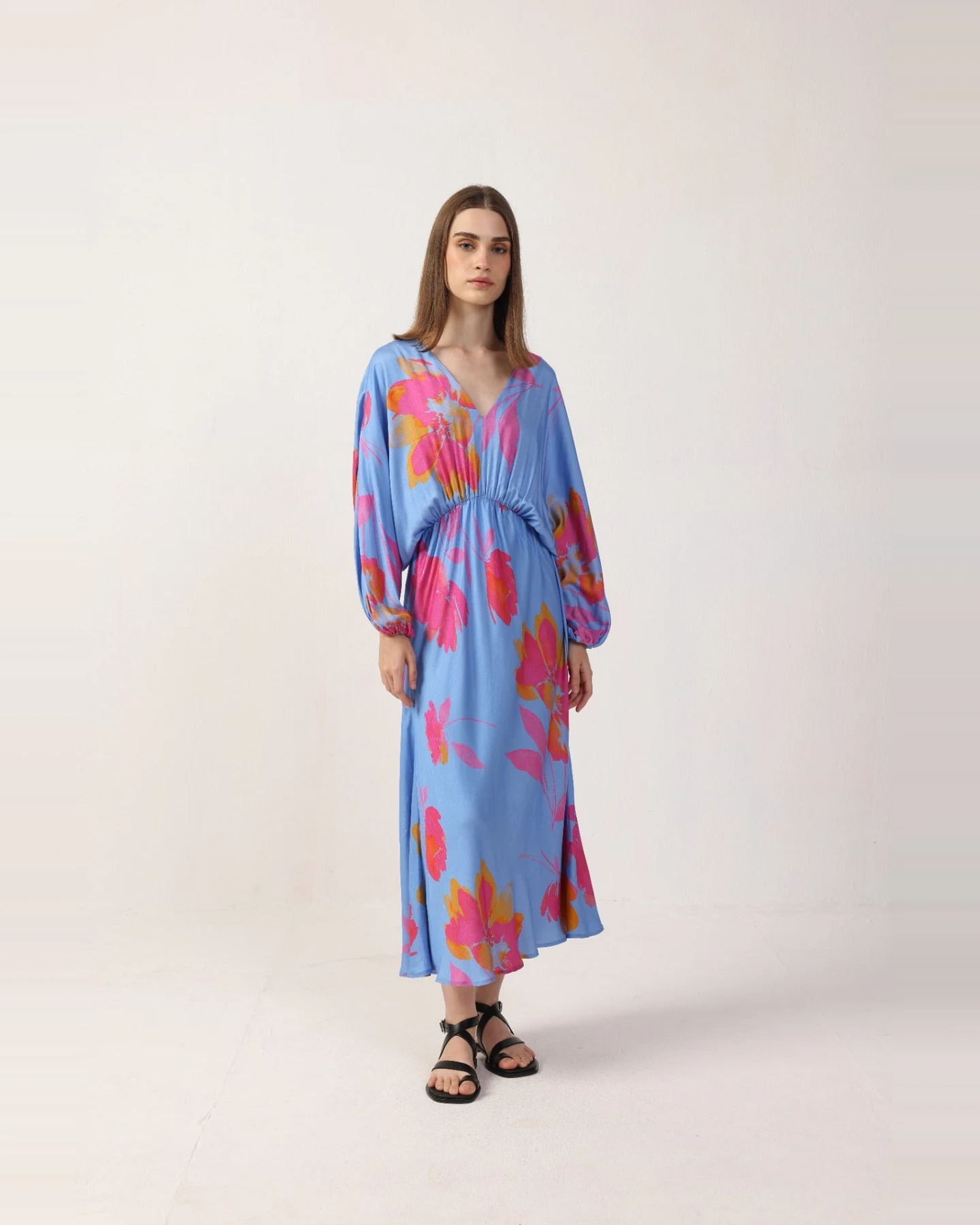 Neu Nomads Damen vegan Kleid Helena Floral Rosa Mohnblumen Multicolor – Ansicht 2