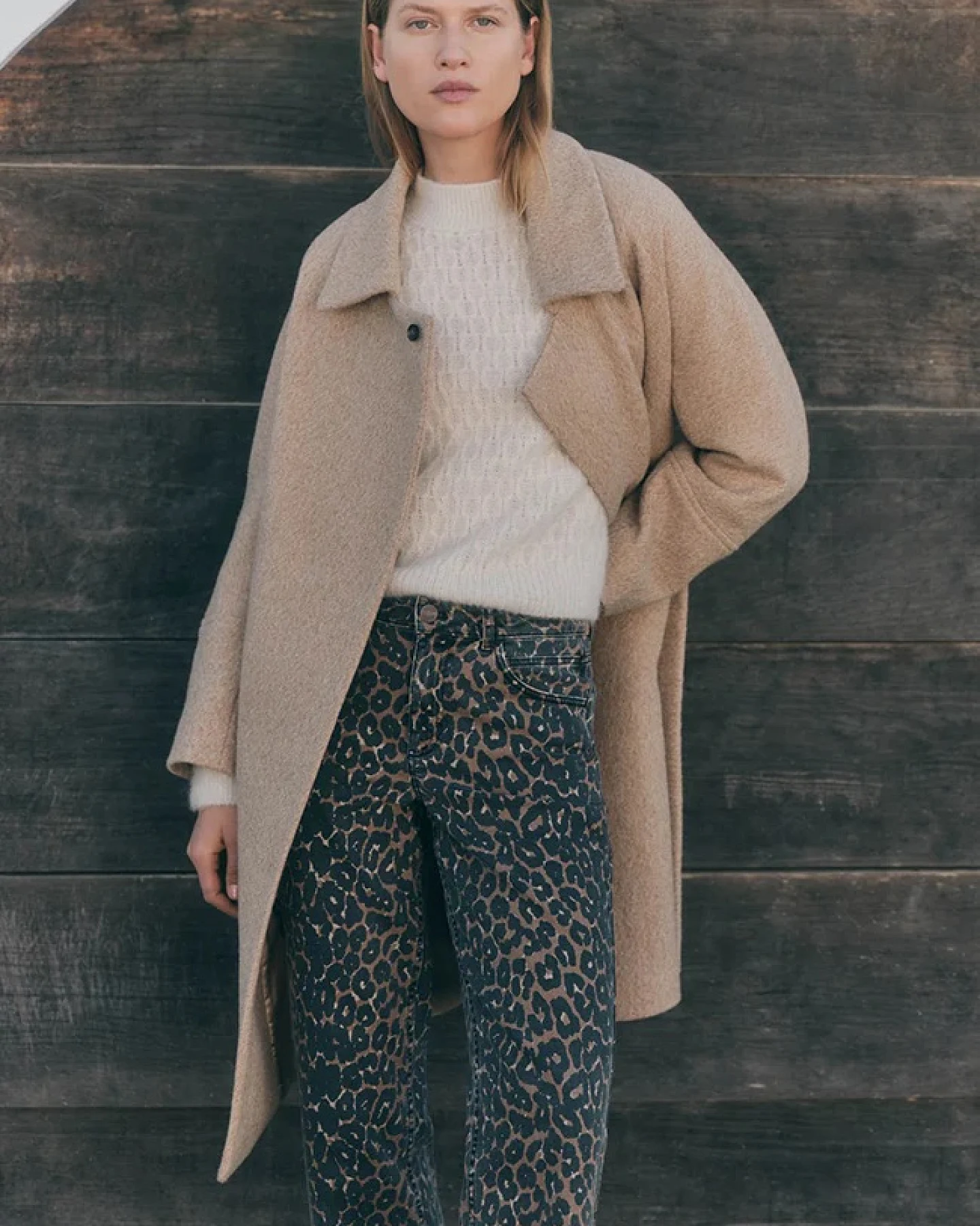 Lanius Damen vegan Jeans Relaxed Leo Print – Ansicht 2