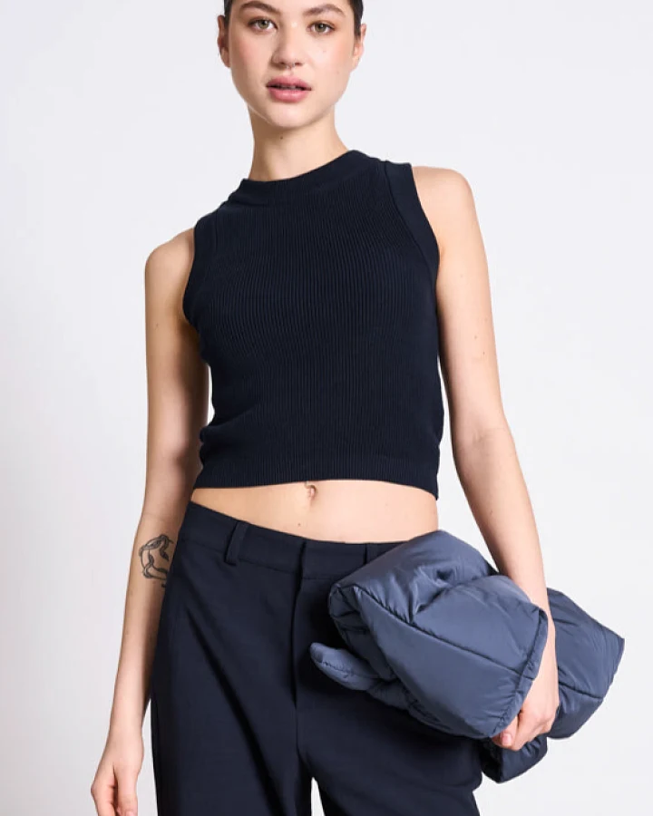 JAN 'N JUNE Damen vegan Strickoberteil Garda Nachtblau