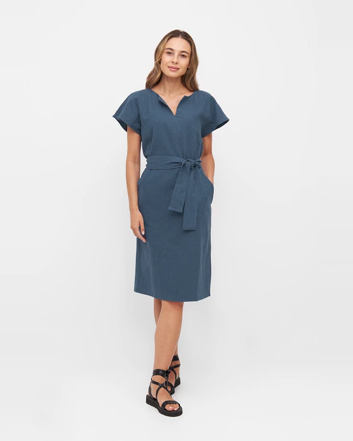 WiDDA Damen vegan Kleid Toni Blue