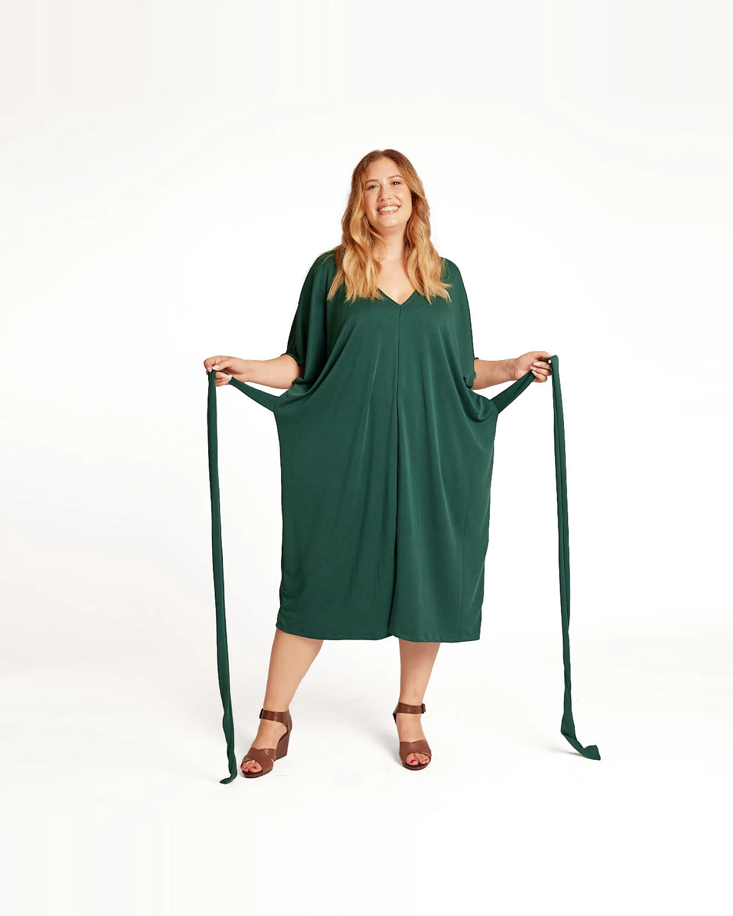 WiDDA Damen vegan Kleid Anna Petrol – Ansicht 2