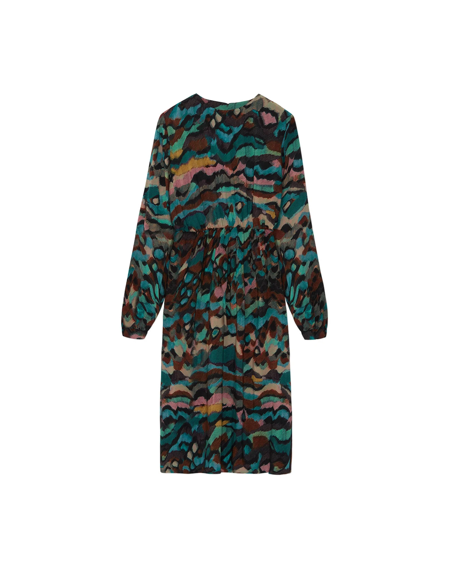 Widda Damen vegan Kleid Garbo Grünes Grafik-Muster – Ansicht 2