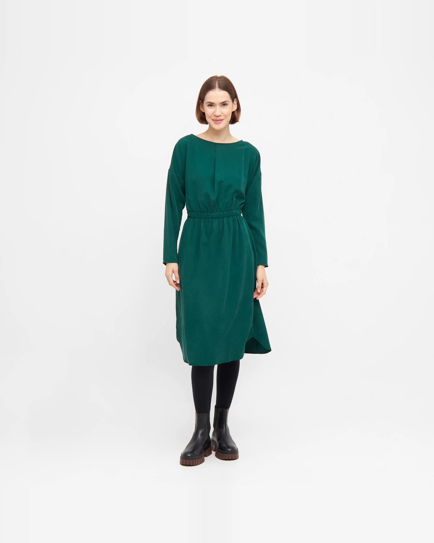 Widda Damen vegan Kleid Hanka Waldgrün – Ansicht 2