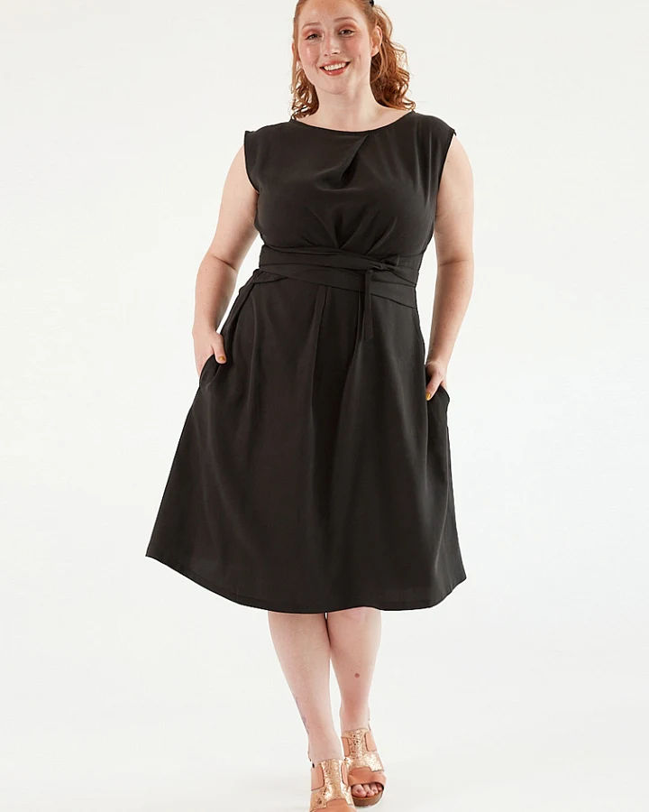 Widda Damen vegan Kleid Adele Schwarz