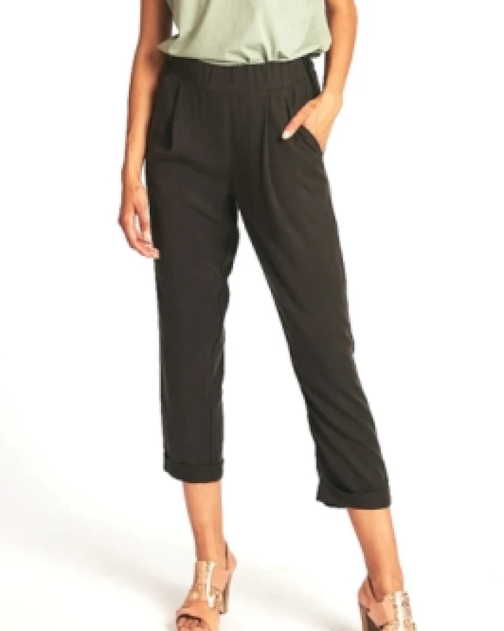 Widda Damen vegan Hose Plissee Jupp Schwarz