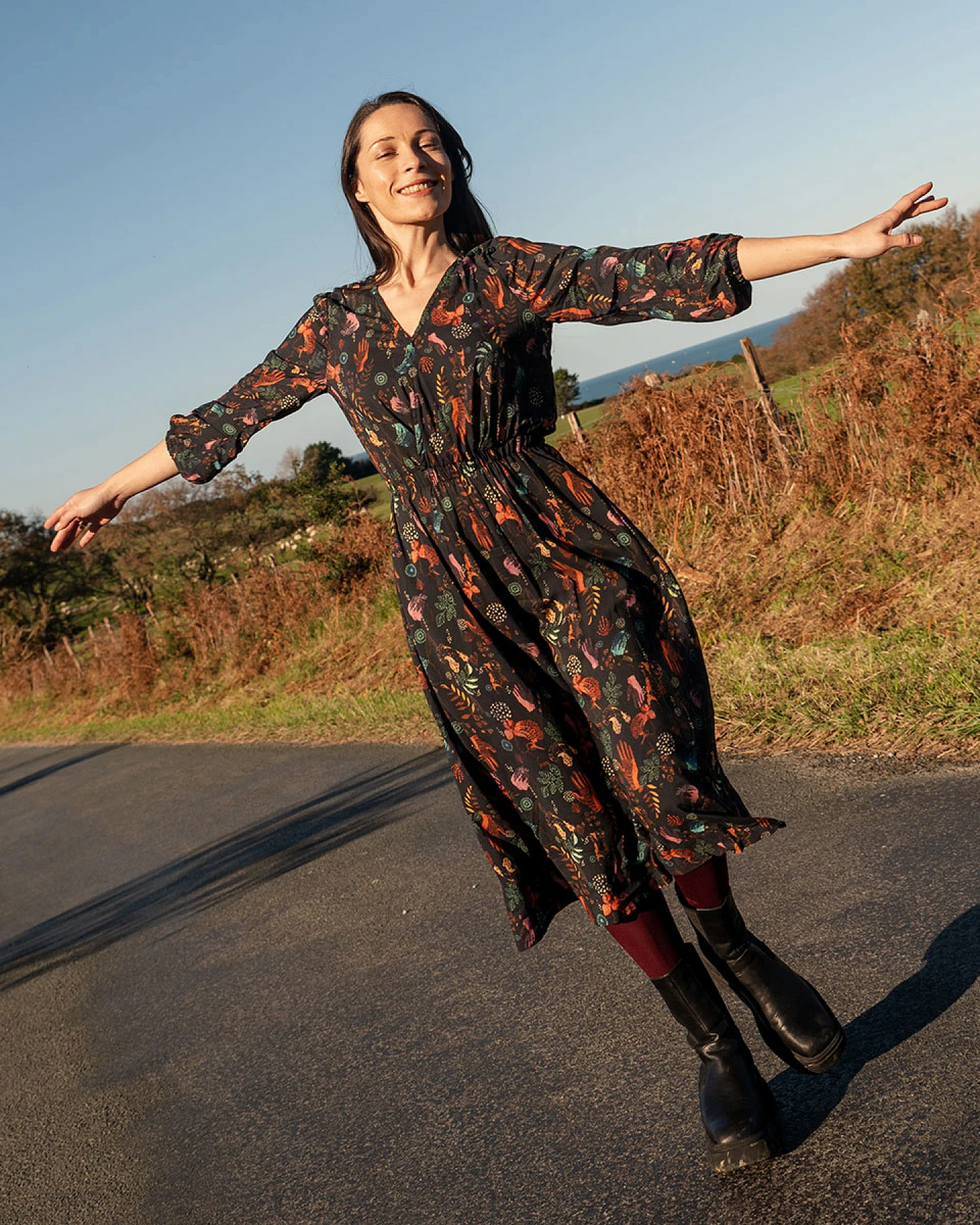 Widda Damen vegan Kleid Onny African Print Multicolor – Ansicht 2